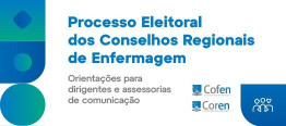 Capa de uma cartilha com orientações para o processo eleitoral dos Conselhos Regionais de Enfermagem