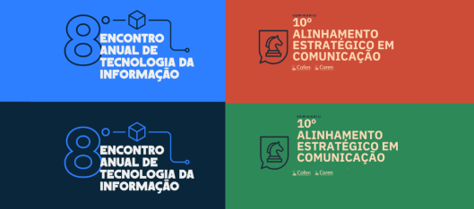 Identidade visual de dois eventos do Cofen